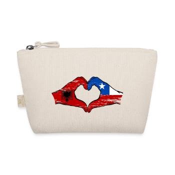 Albanie Chili drapeau mains forme de coeur utilisé - Trousse biologique - nature - Devant