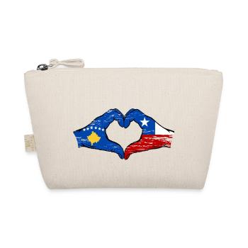 Kosovo Chile flag hands heart shape used - Organic Pouch - nature - Front