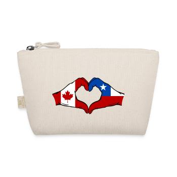 Kanada Chile Flagge Hände Herzform - Bio-Täschchen - Natur - Vorne