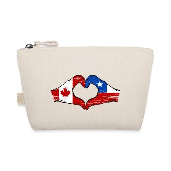 Canada Chile flag hands heart shape used - Organic Pouch - nature - Front