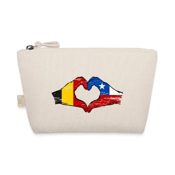 Belgique Drapeau Chili mains forme de coeur utilisé - Trousse biologique - nature - Devant