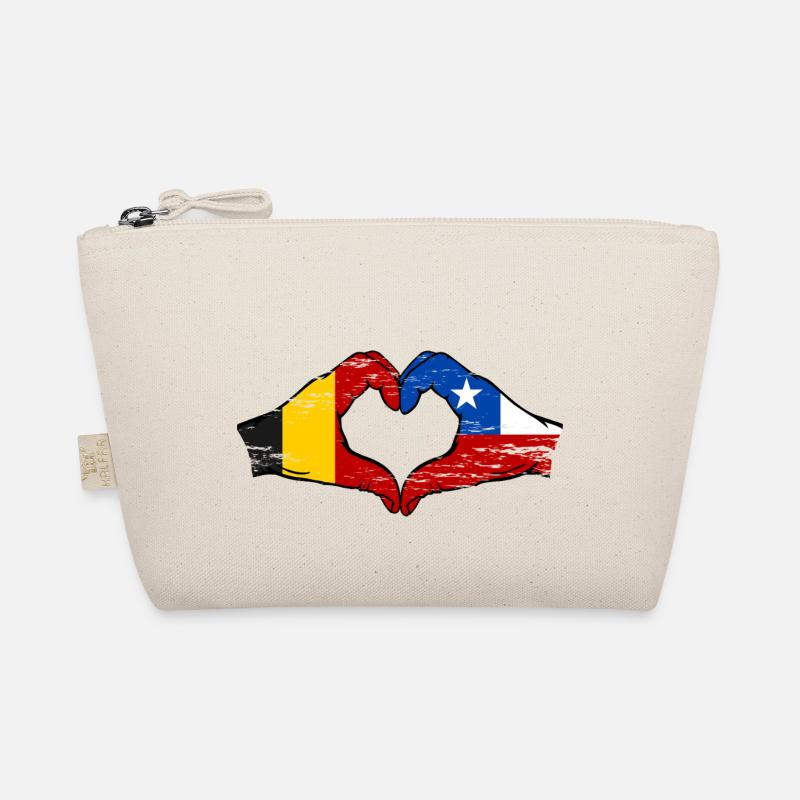 Belgique Drapeau Chili mains forme de coeur utilisé Trousse biologique