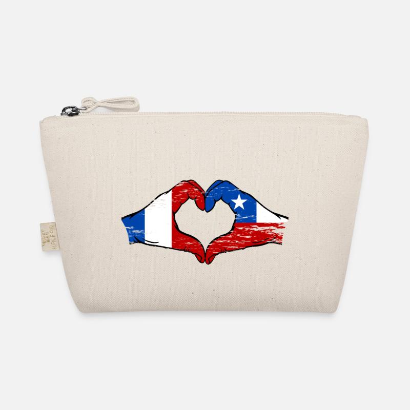 France Drapeau Chili mains forme de coeur utilisé Trousse biologique
