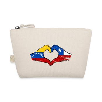 Venezuela Chile Flag Hands Heart Shape Used - Organic Pouch - nature - Front