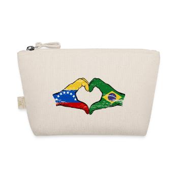 Venezuela Brazil Flag Hands Heart Shape Used - Organic Pouch - nature - Front
