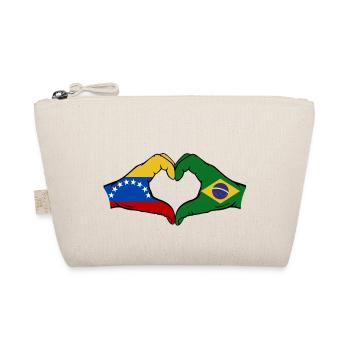 Venezuela Brazil Flag Hands Heart Shape - Organic Pouch - nature - Front