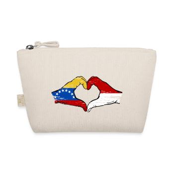 Venezuela Indonesia Flag Hands Heart Shape Used - Organic Pouch - nature - Front