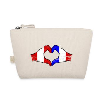 Peru France Hands Heart Shape Used - Organic Pouch - nature - Front