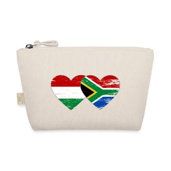 Hungary South Africa Flag Hands Heart Shape Used - Organic Pouch - nature - Front