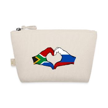 Afrique du Sud Russie Drapeau Mains Coeur Forme - Trousse biologique - nature - Devant