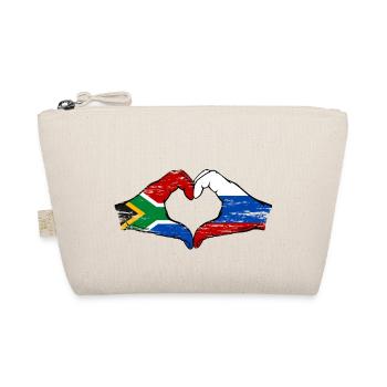 Afrique du Sud Russie Drapeau Mains Coeur Forme Utilisé - Trousse biologique - nature - Devant