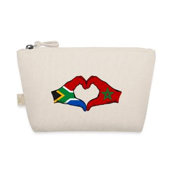 South Africa Morocco Flag Hands Heart Shape - Organic Pouch - nature - Front