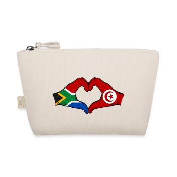South Africa Tunisia Flag Hands Heart Shape - Organic Pouch - nature - Front