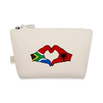 Afrique du Sud Albanie Drapeau Mains Coeur Forme - Trousse biologique - nature - Devant