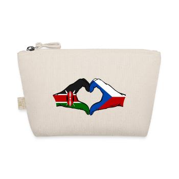 Kenia Tschechien Flagge Hände Herz - Bio-Täschchen - Natur - Vorne