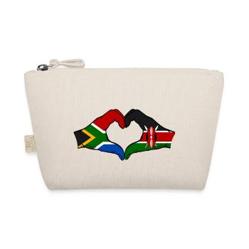 Südafrika Kenia Flagge Hände Herz - Bio-Täschchen - Natur - Vorne