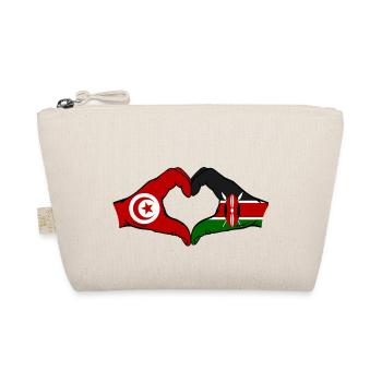 Tunesien Kenia Flagge Hände Herz - Bio-Täschchen - Natur - Vorne