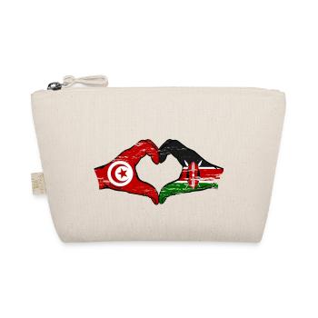 Tunesien Kenia Flagge Hände Herz used - Bio-Täschchen - Natur - Vorne
