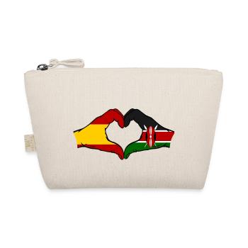 Spanien Kenia Flagge Hände Herz - Bio-Täschchen - Natur - Vorne