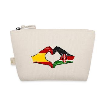 Spanien Kenia Flagge Hände Herz used - Bio-Täschchen - Natur - Vorne
