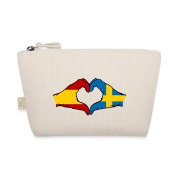 Spanien Schweden Flagge Hände Herz - Bio-Täschchen - Natur - Vorne