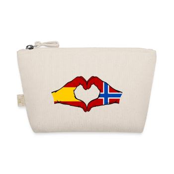 Spanien Norwegen Flagge Hände Herz - Bio-Täschchen - Natur - Vorne