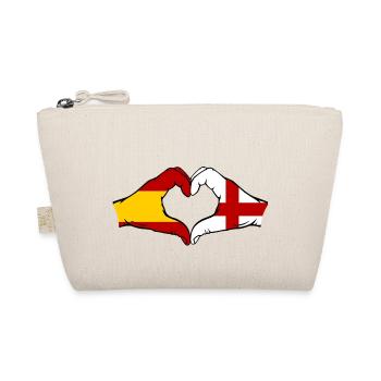 Spanien England Flagge Hände Herz - Bio-Täschchen - Natur - Vorne