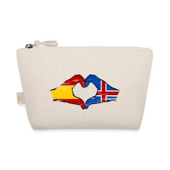 Spain Iceland flag hands heart used - Organic Pouch - nature - Front