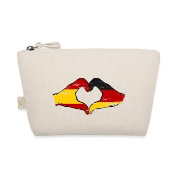 Spanien Deutschland Flagge Hände Herz used - Bio-Täschchen - Natur - Vorne