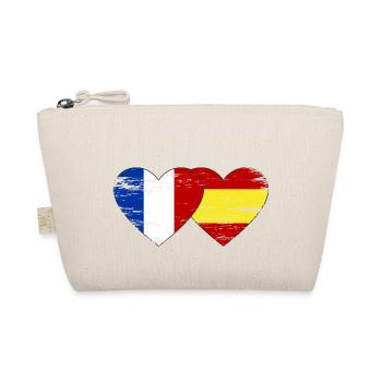 France Espagne Drapeau Mains Coeur Forme Utilisé - Trousse biologique - nature - Devant