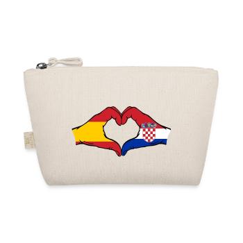 Espagne Croatie Drapeau Mains Coeur - Trousse biologique - nature - Devant