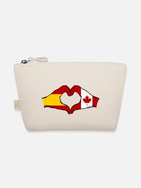 Espagne Canada Drapeau Mains Coeur - Trousse biologique - nature