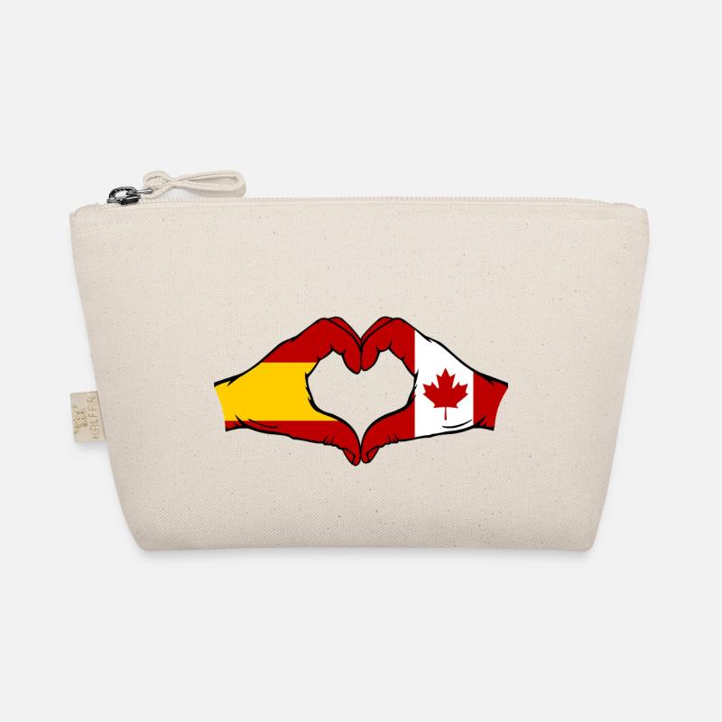 Espagne Canada Drapeau Mains Coeur - Trousse biologique - nature