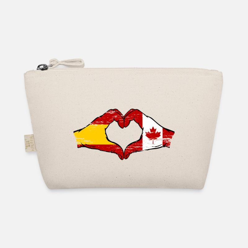 Espagne Canada Drapeau Mains Coeur Utilisé Trousse biologique