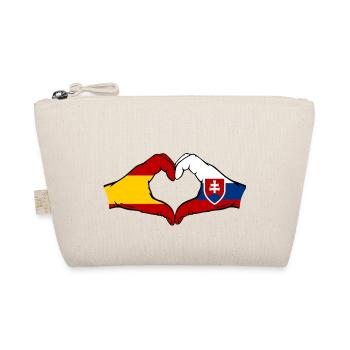 Spanien Slowakei Flagge Hände Herz - Bio-Täschchen - Natur - Vorne