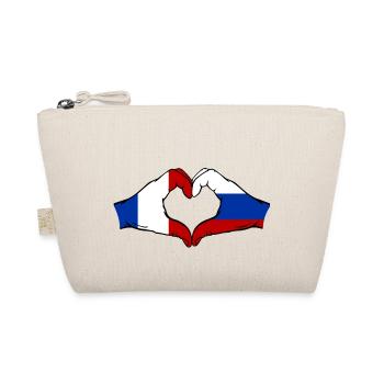 France Russie Drapeau Mains Coeur Forme - Trousse biologique - nature - Devant