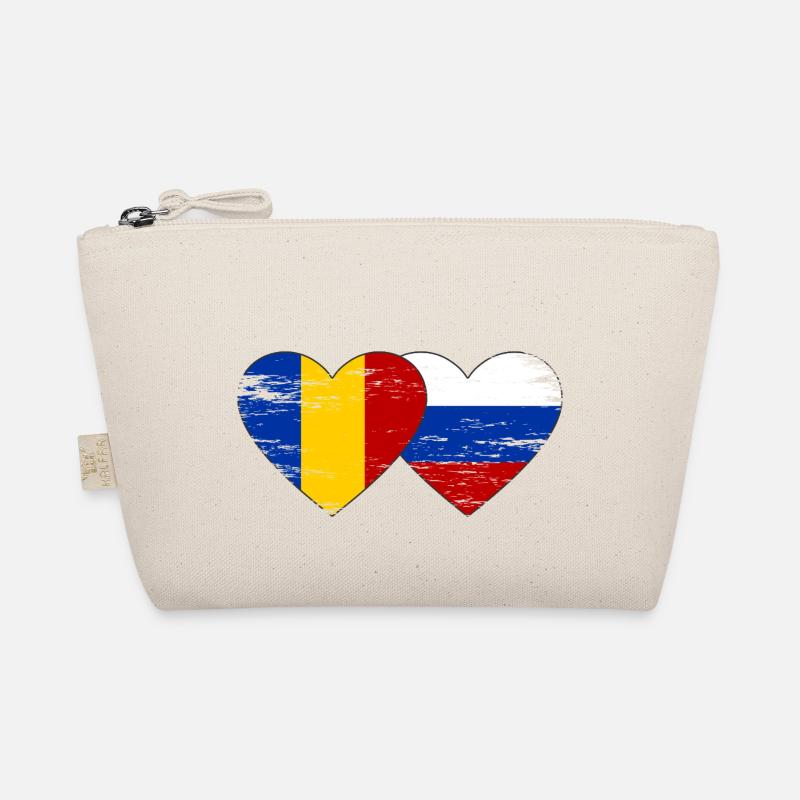 Roumanie Russie Drapeau Coeur Utilisé Trousse biologique