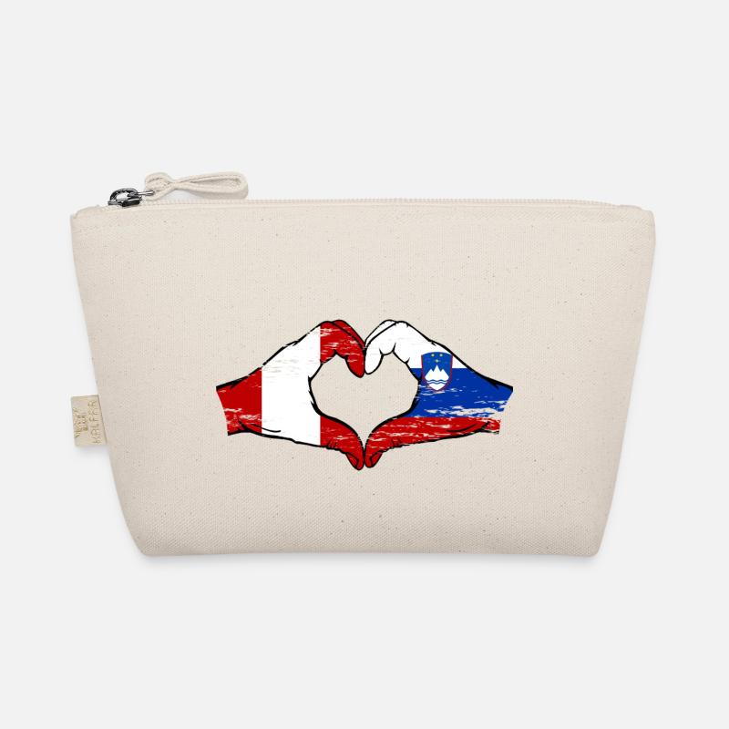 Pérou Slovénie drapeau mains forme de coeur utilisé Trousse biologique