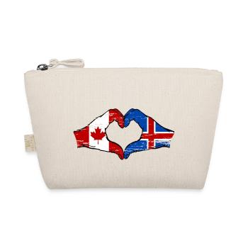 Canada Iceland Flag Hands Heart Shape Used - Organic Pouch - nature - Front