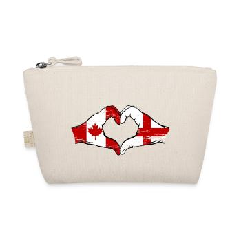 Kanada England Flagge Hände Herzform used - Bio-Täschchen - Natur - Vorne