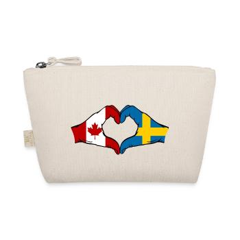 Canada Suède Drapeau Mains Coeur Forme - Trousse biologique - nature - Devant