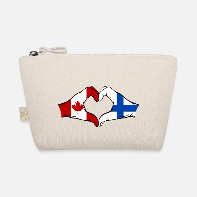 Canada Finlande Drapeau Mains Coeur Forme Trousse biologique