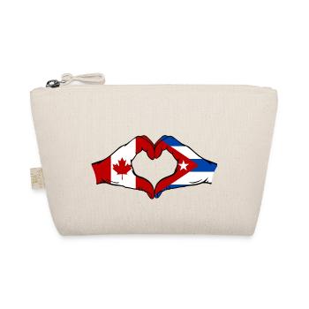 Kanada Kuba Flagge Hände Herzform - Bio-Täschchen - Natur - Vorne