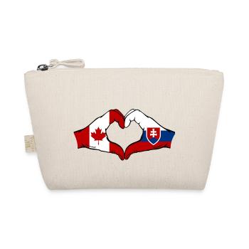 Kanada Slowakei Flagge Hände Herzform - Bio-Täschchen - Natur - Vorne