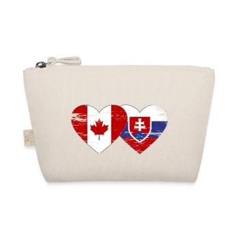 Kanada Slowakei Flagge Herz used - Bio-Täschchen - Natur - Vorne