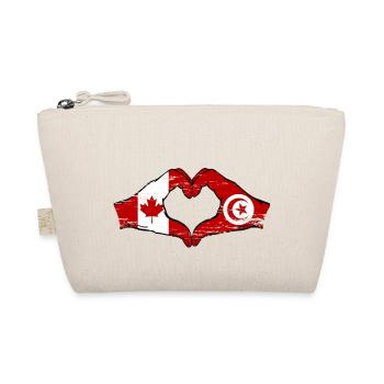 Drapeau du Canada Tunisie mains en forme de coeur utilisé - Trousse biologique - nature - Devant