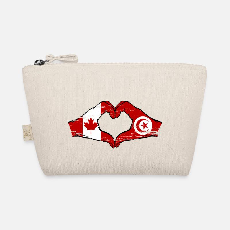 Drapeau du Canada Tunisie mains en forme de coeur utilisé Trousse biologique