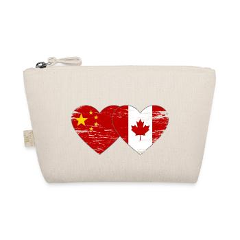 Chine Canada Drapeau Coeur Utilisé - Trousse biologique - nature - Devant