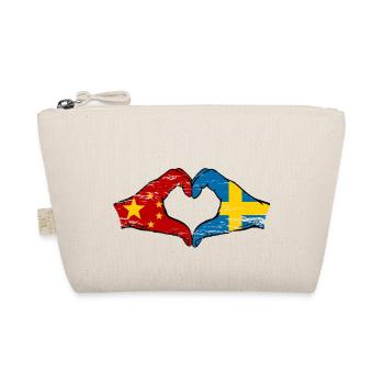 China Sweden flag hands heart shape used - Organic Pouch - nature - Front