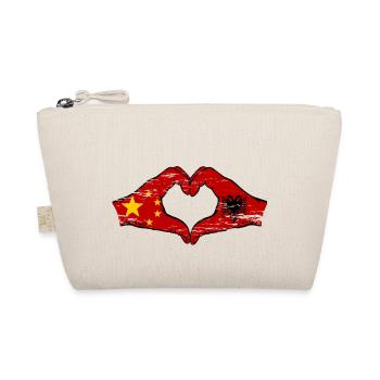 Chine Albanie Drapeau Mains Coeur Forme Utilisé - Trousse biologique - nature - Devant